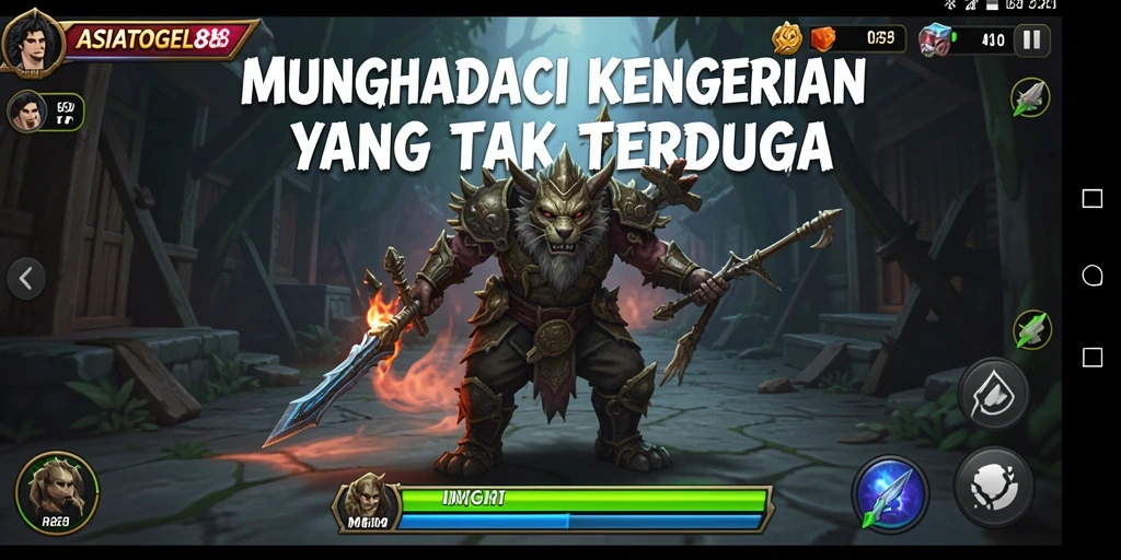 Screenshot gameplay ASIATOGEL88 menampilkan suasana mencekam dengan efek visual yang menakutkan.