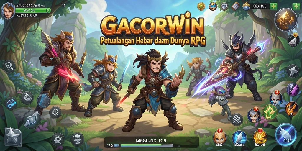 Tampilan gameplay RPG GACORWIN dengan karakter petualangan yang seru.