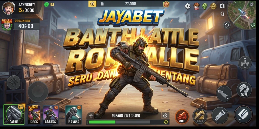 Tangkapan layar JAYABET menunjukkan aksi pertempuran intens dalam Battle Royale.