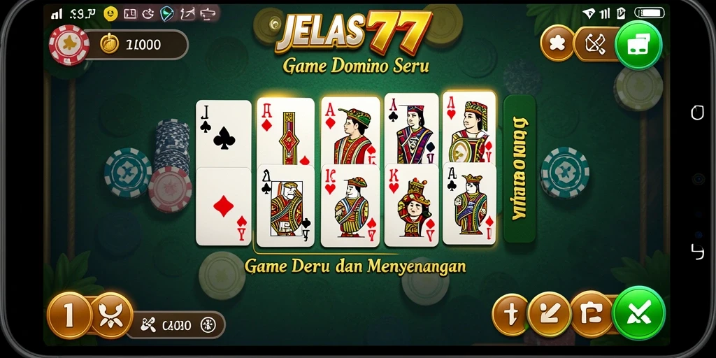 Tampilan gameplay Domino yang menarik dan interaktif.