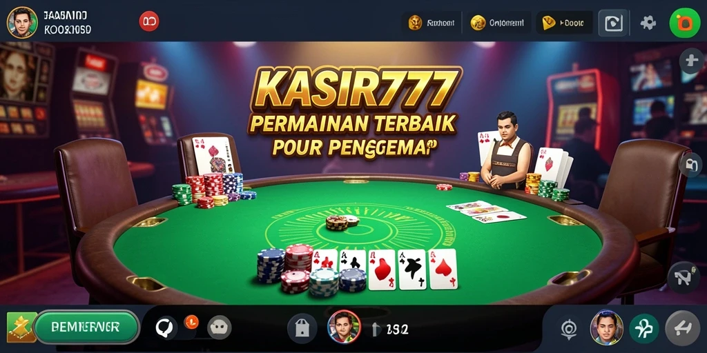 Tampilan gameplay KASIR777 dengan suasana poker yang mendebarkan.