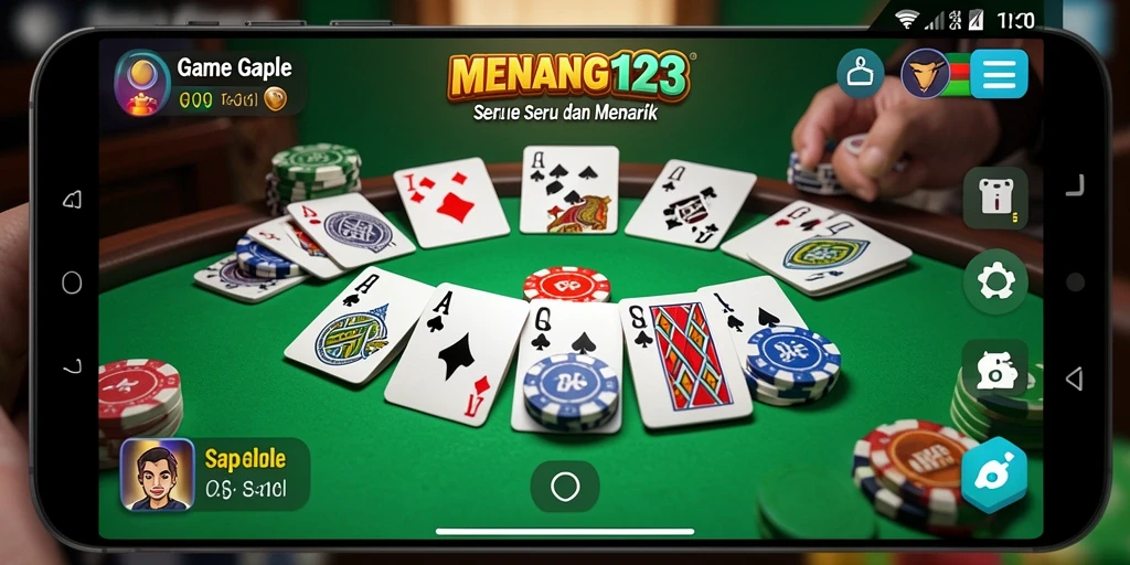 Tampilan menarik dari gameplay Gaple di MENANG123.