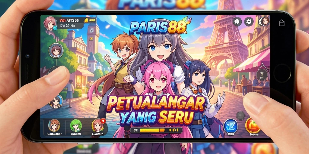 Tampilan menarik dari gameplay PARIS88 dengan karakter anime.
