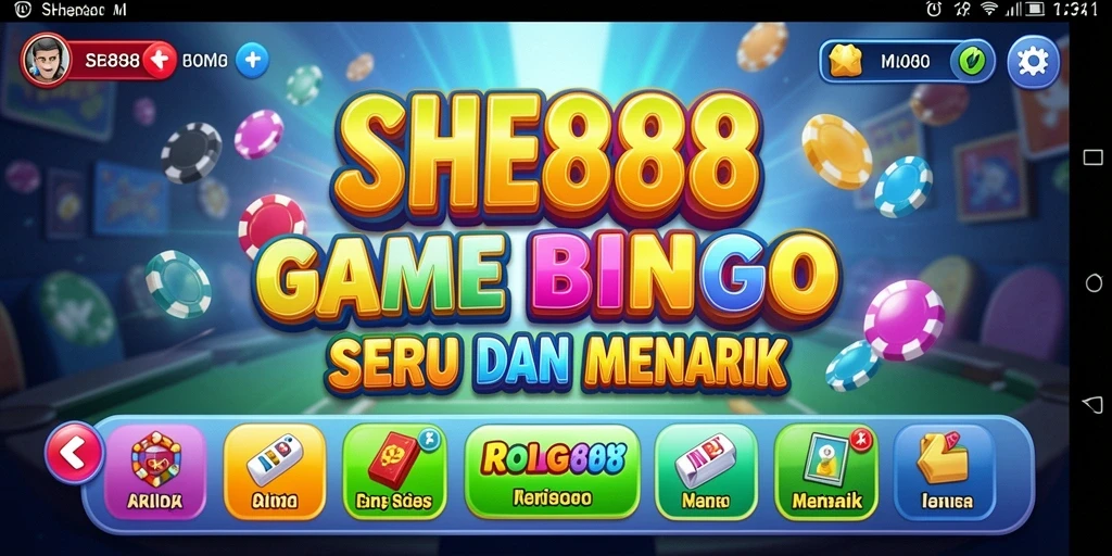 Tampilan menarik dari gameplay Bingo di SHE888 yang seru.